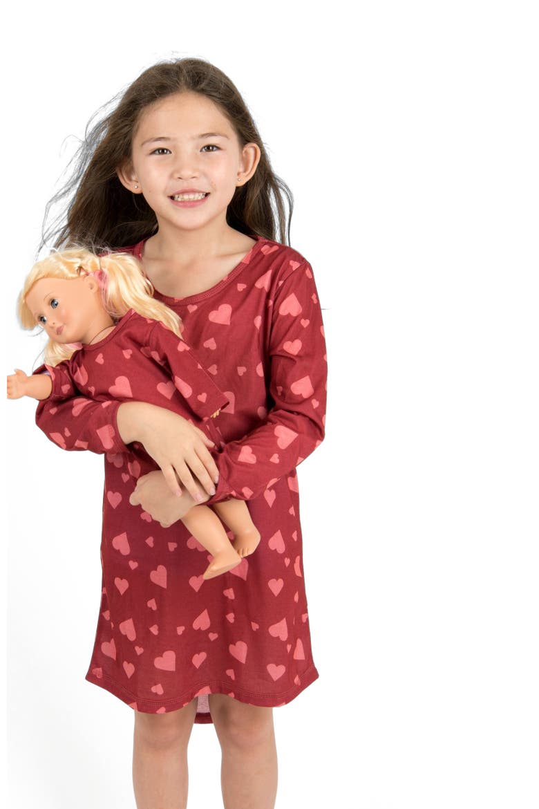 Hearts Nightgown & Matching Doll Nightgown, Alternate, color, MULTI