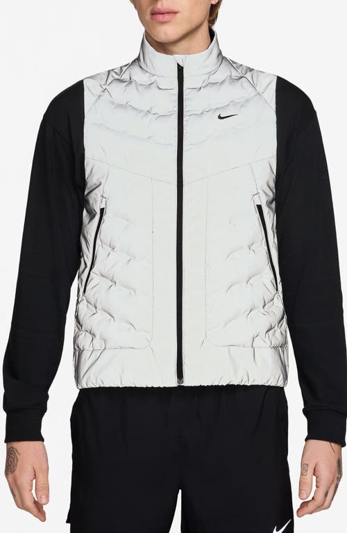 Nike Therma Fit Reflective Running Vest In Silver