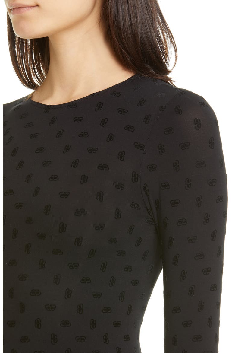 Flocked BB Logo T-Shirt, Alternate, color, BLACK