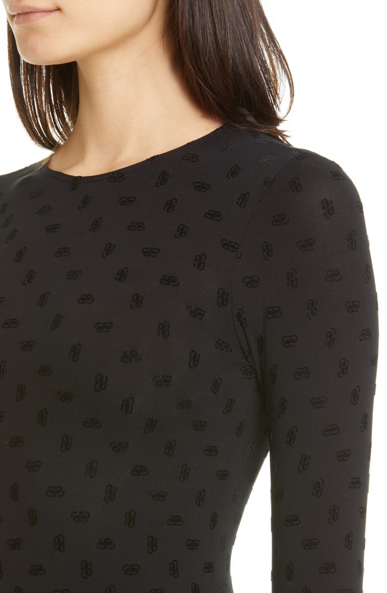 Balenciaga Flocked BB Logo T-Shirt, Alternate, color,