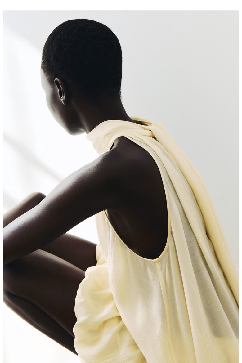 Sleeveless Cupro-blend Top, Alternate, color, Pale yellow