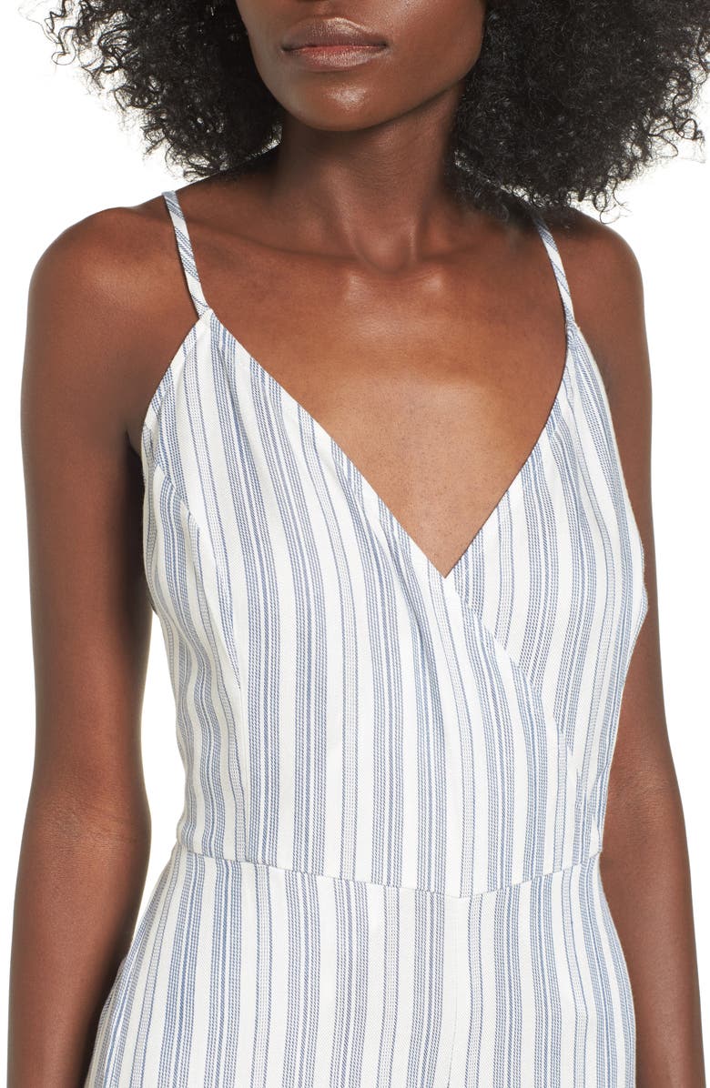 Love, Fire Stripe Surplice Jumpsuit, Alternate, color, 