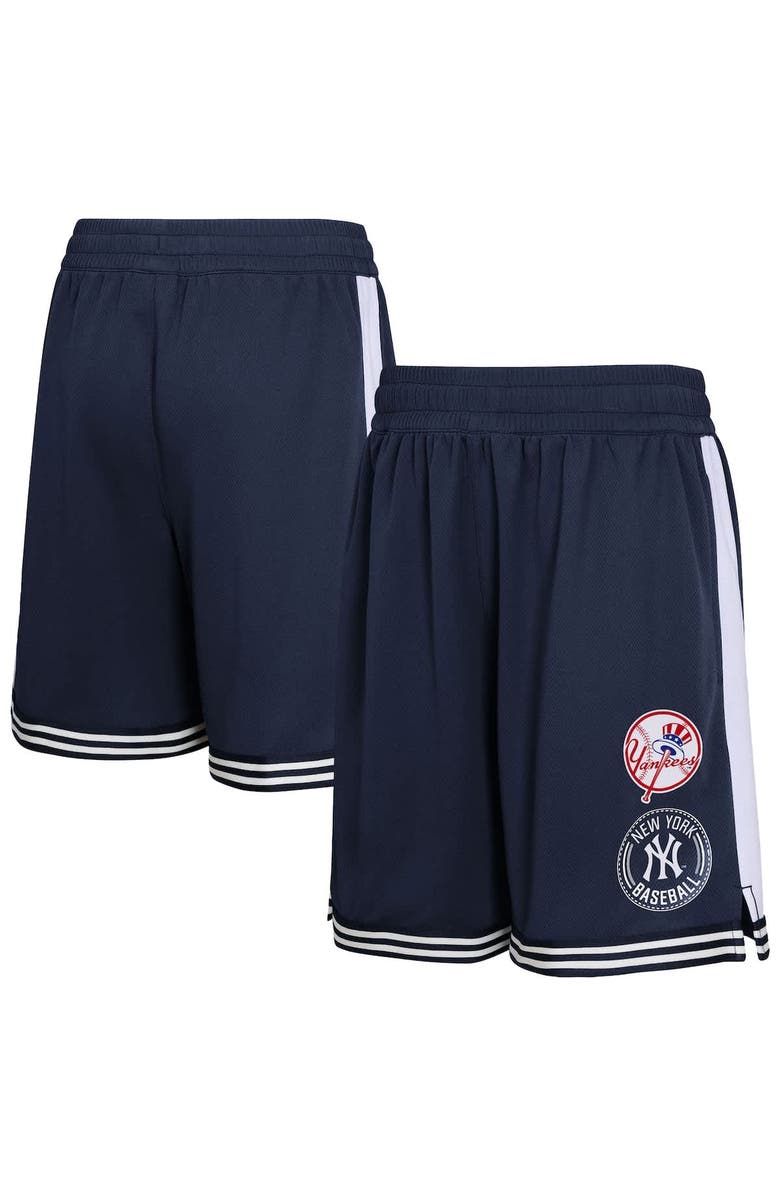 Outerstuff Youth  Navy New York Yankees Infielder Shorts, Main, color, 