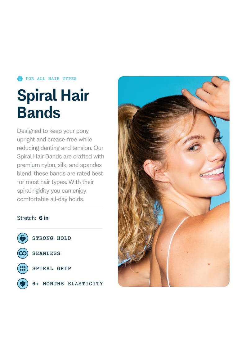Soft Spiral Hair Bands, Alternate, color, Black