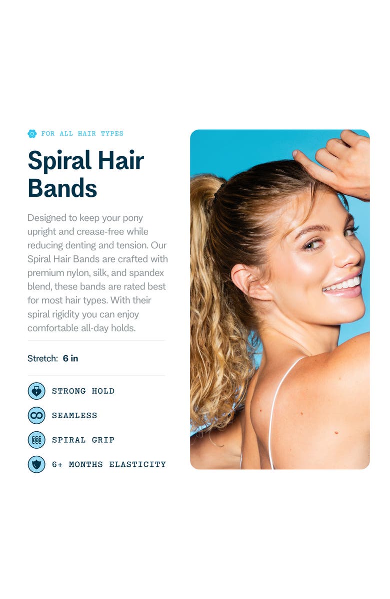 Gimme Beauty Soft Spiral Hair Bands, Alternate, color, Black