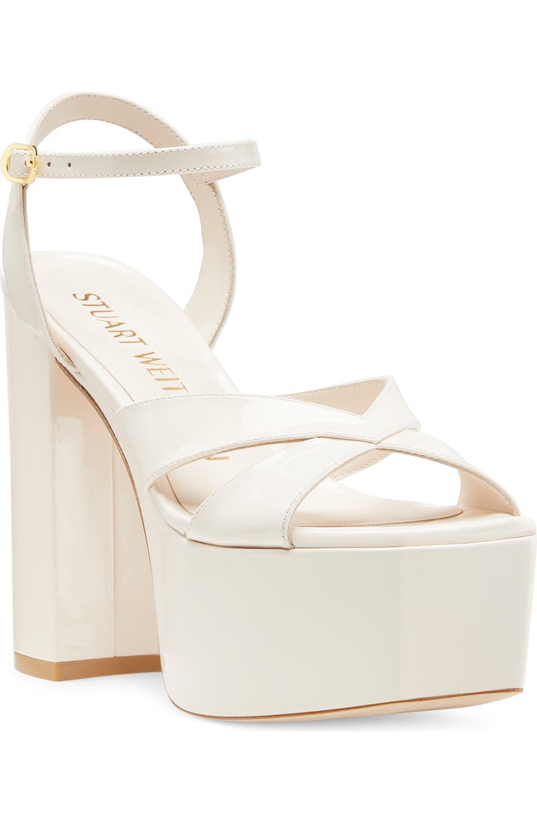 Stuart Weitzman Miami Square High 140 Platform Sandal, Main, color, Seashell
