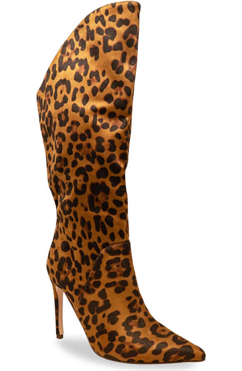 CHASE AND CHLOE Adonis Asymmetric Stiletto Boot, Main, color, Leopard