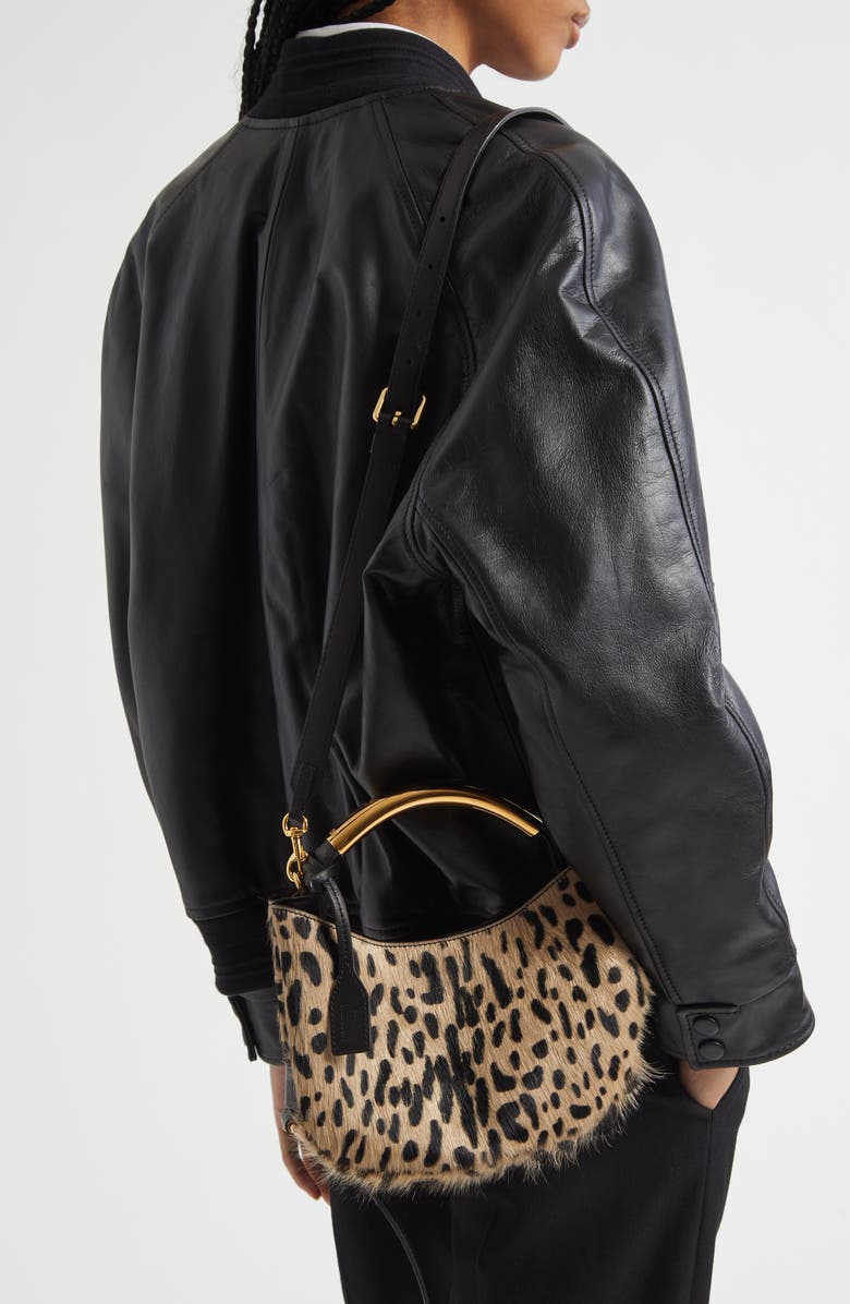 Moschino Handle Me Genuine Calf Hair Top Handle Bag, Alternate, color,