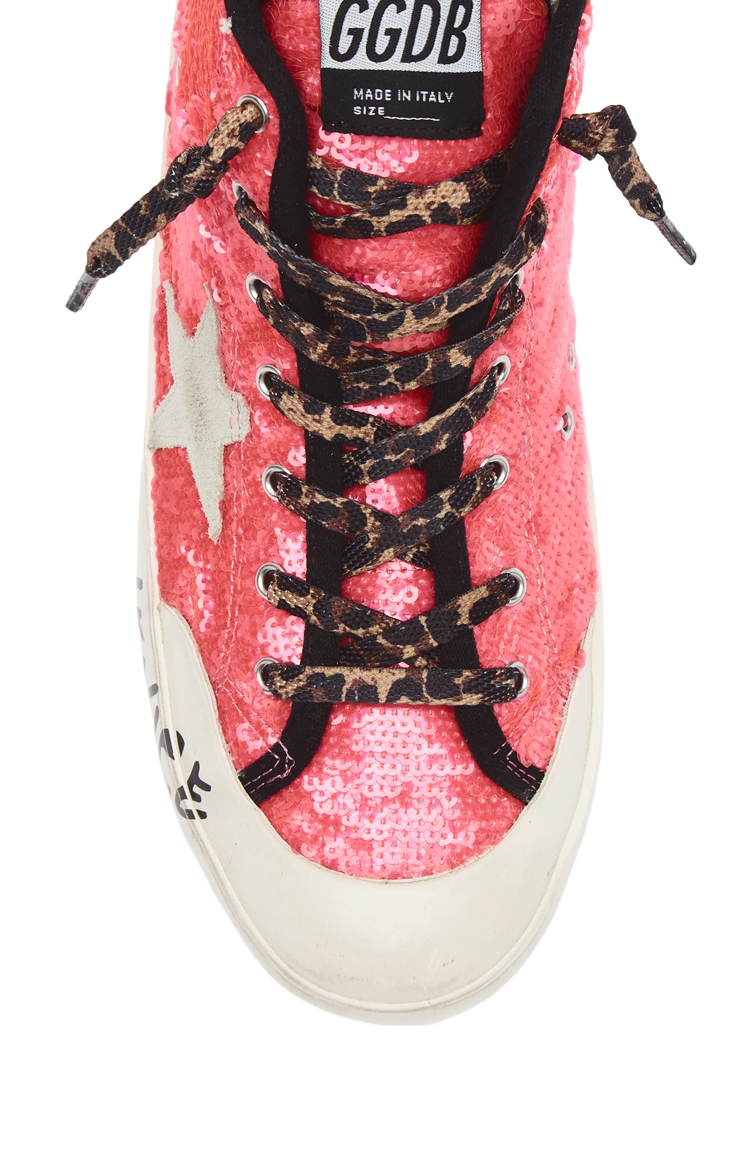 Golden Goose Kids' Francy Penstar Sequin High Top Sneaker, Alternate, color, Pink Fluo/ Ice/ Silver