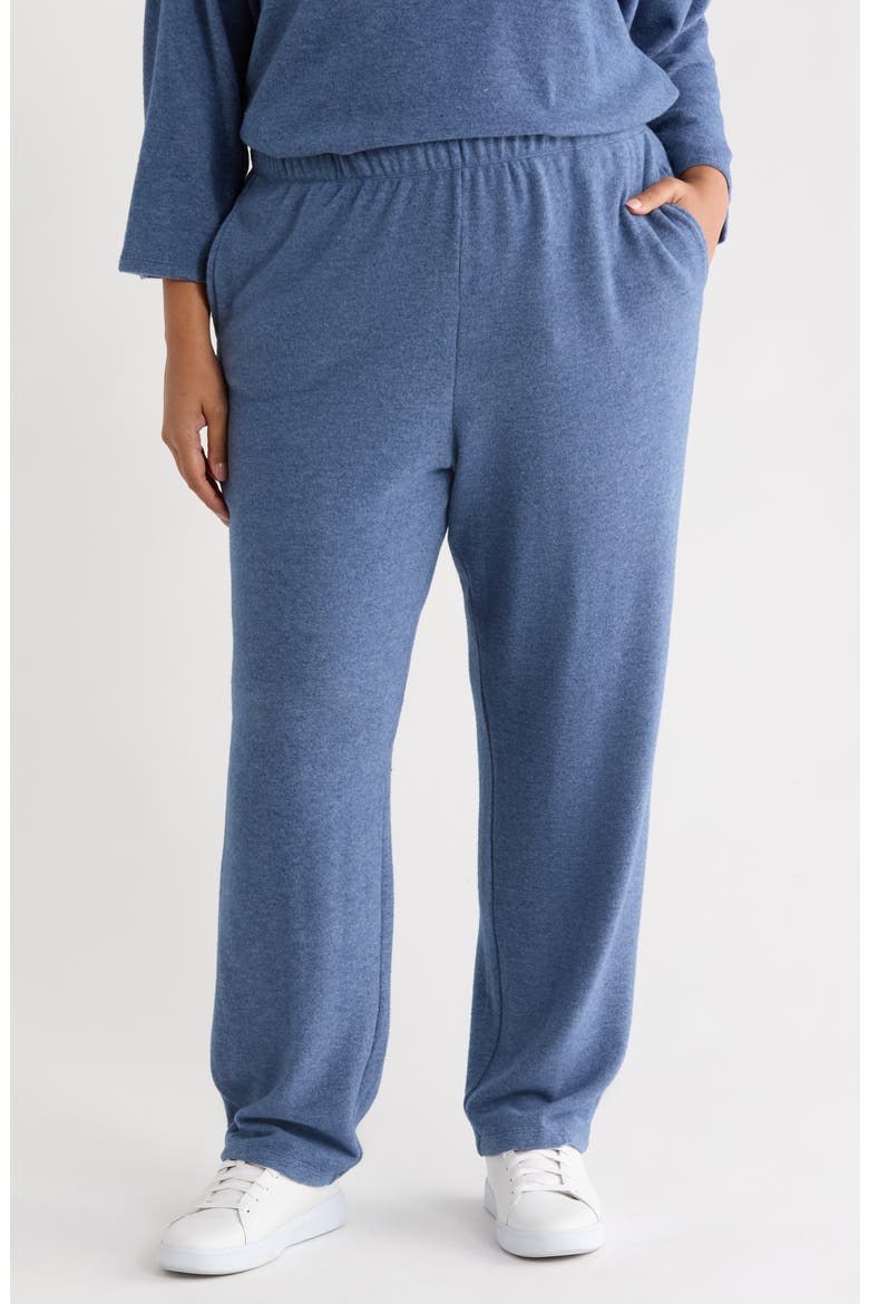 Hacci Knit Pull-On Pants, Main, color, INDIGO HEATHER