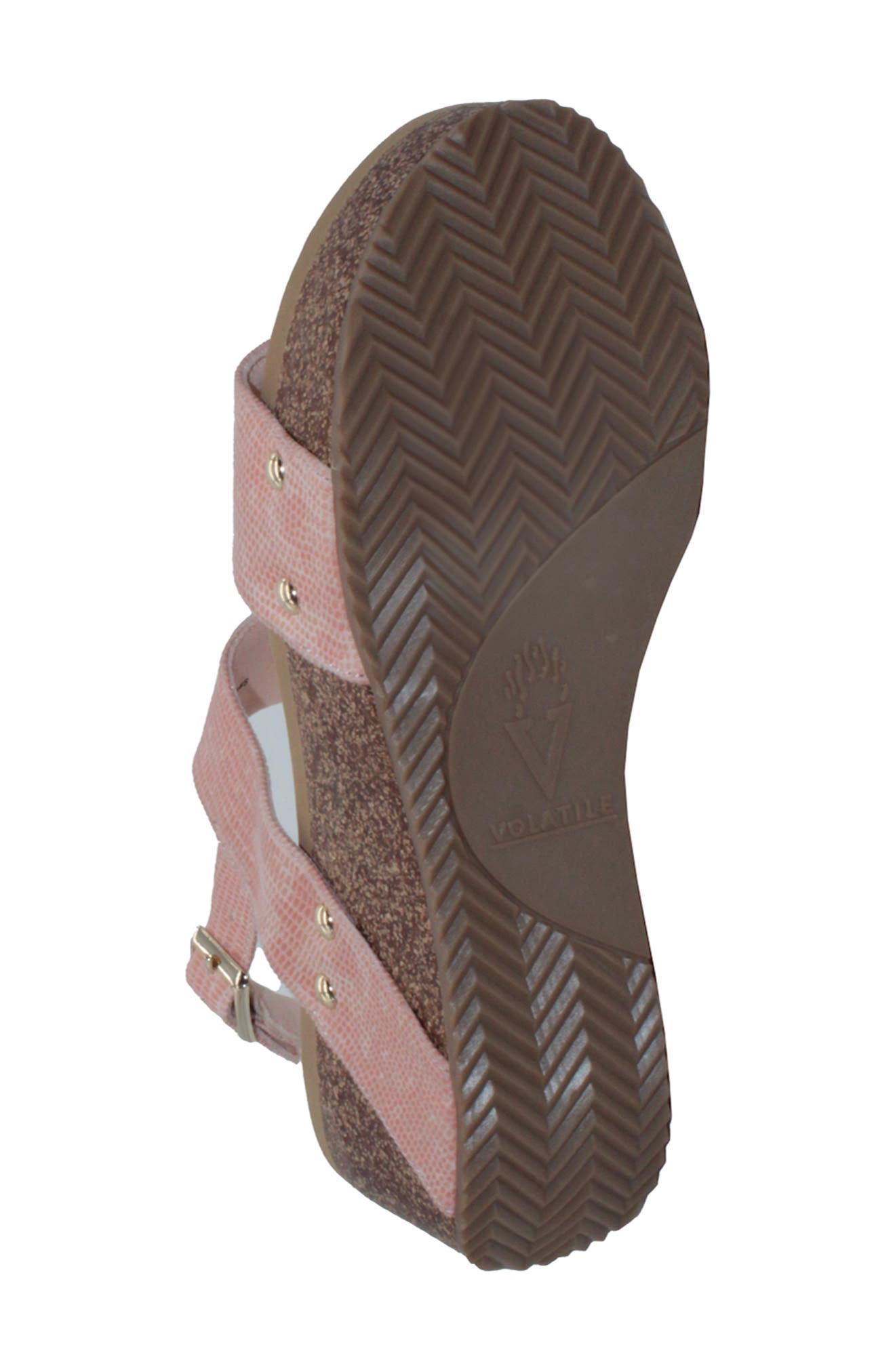 Volatile Summer Love Platform Wedge Sandal, Alternate, color, Blush Snake Embossed