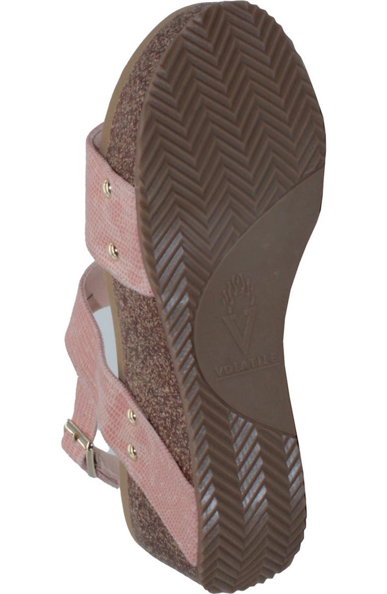 Volatile Summer Love Platform Wedge Sandal, Alternate, color, Blush Snake Embossed