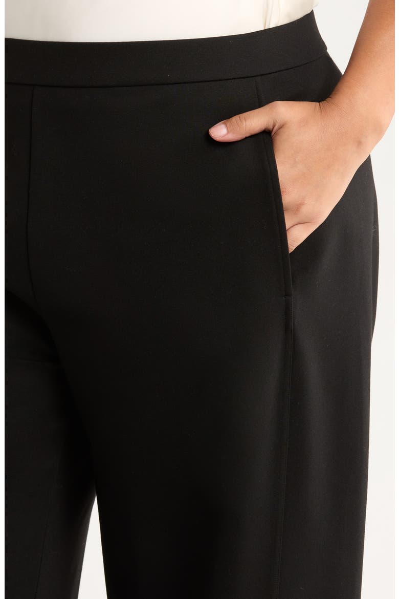 Lantern Double Knit Ankle Pants, Alternate, color, BLACK