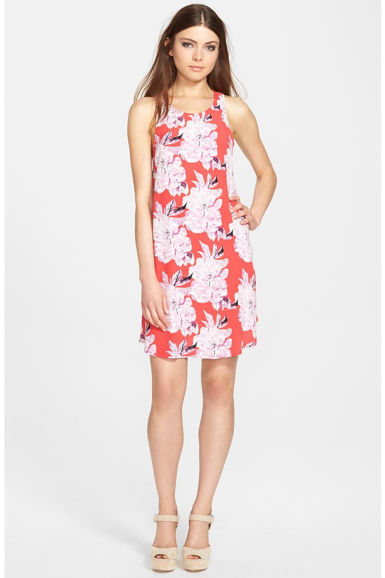 ASTR Racerback Shift Dress, Main, color, RED MULTI FLORAL