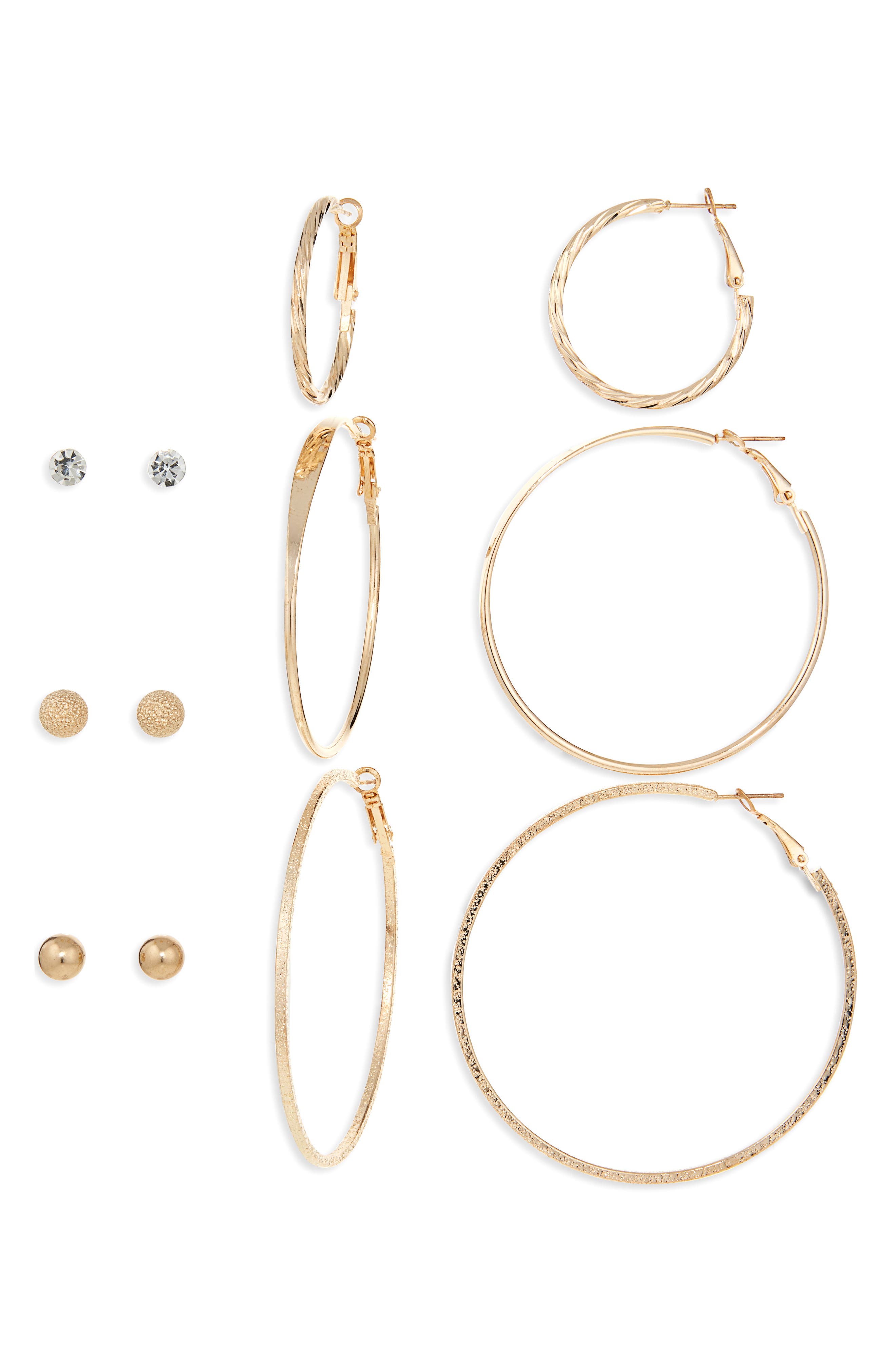 Tasha Set of 6 Assorted Stud & Hoop Earrings