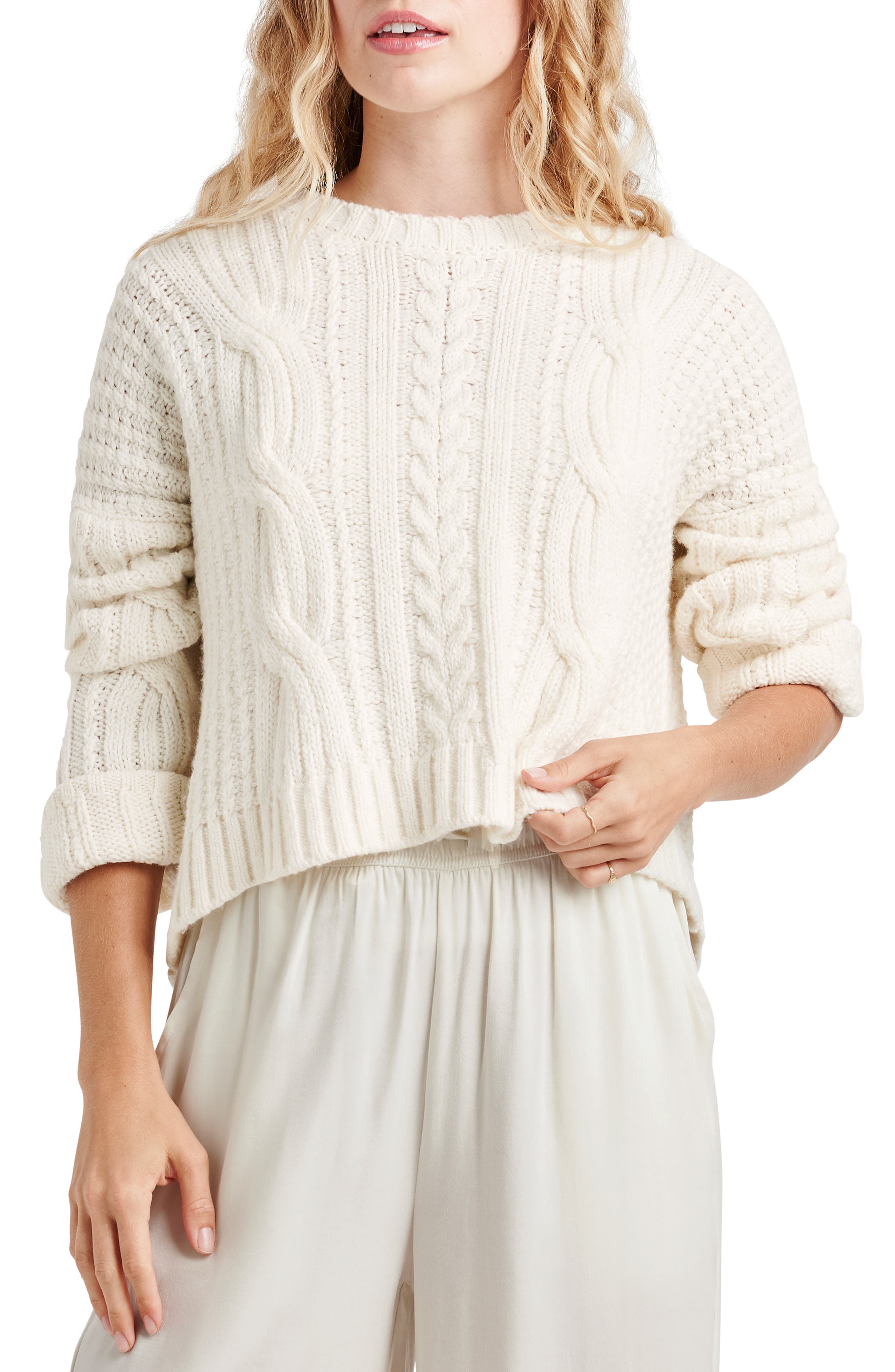 Splendid Cecilia Mixed Stitch Crewneck Sweater