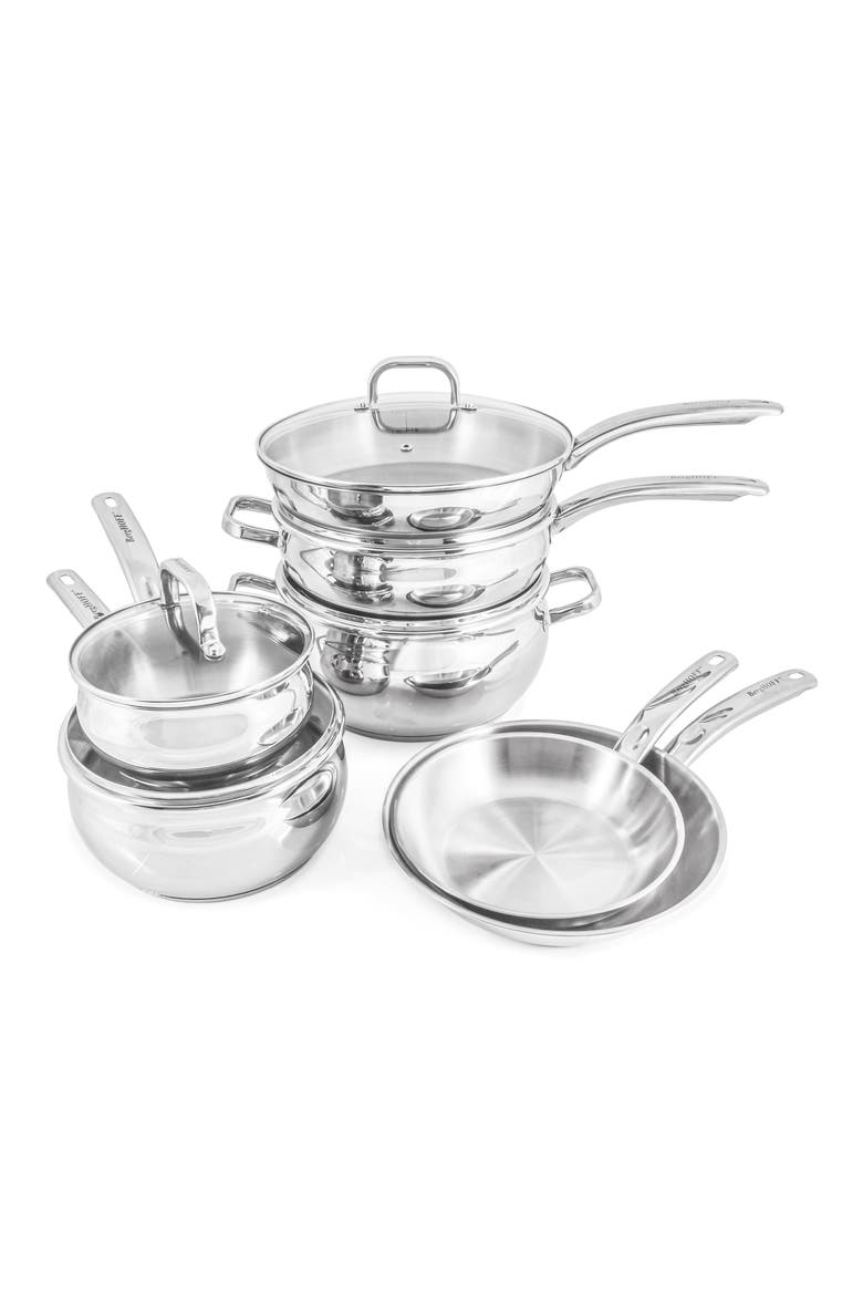 18/10 Stainless Steel Belly Cookware 12-Piece Set, Main, color, SILVER