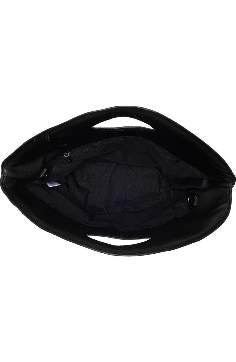 Collection XIIX Flared Cutout Handle Straw Bag, Alternate, color, Black