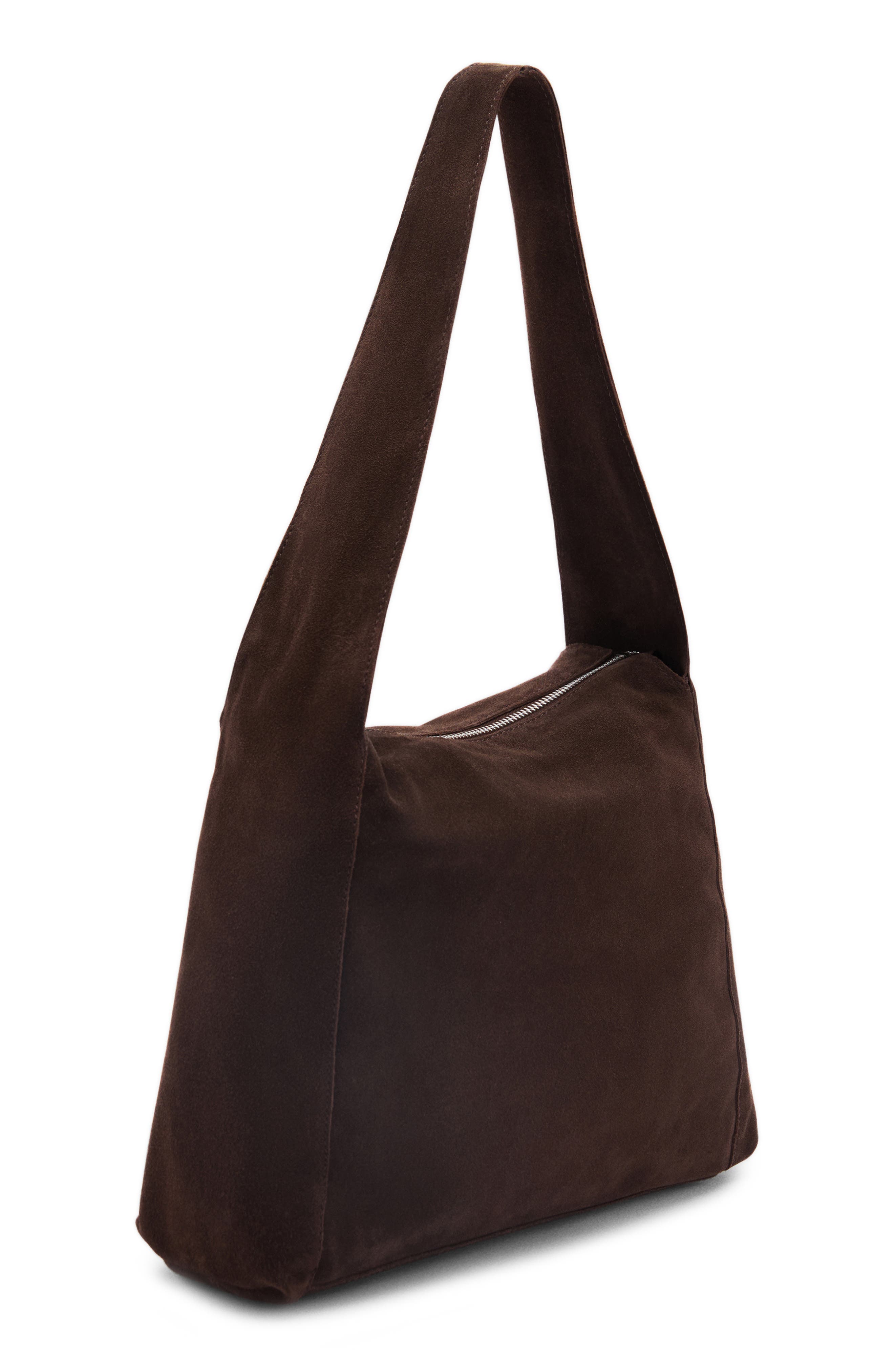 Suede Shopper Bag, Alternate, color, CHOCOLATE