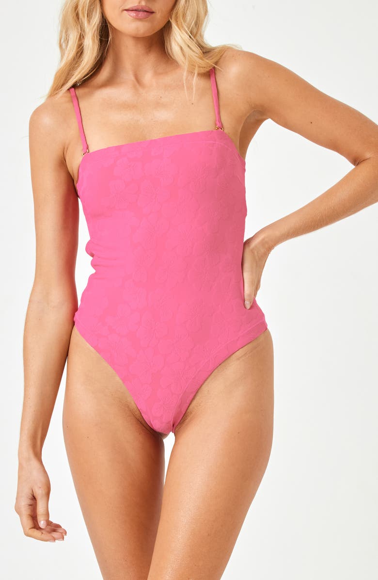 LSPACE La Femme Cheeky One-Piece Swimsuit, Main, color, Cosmo
