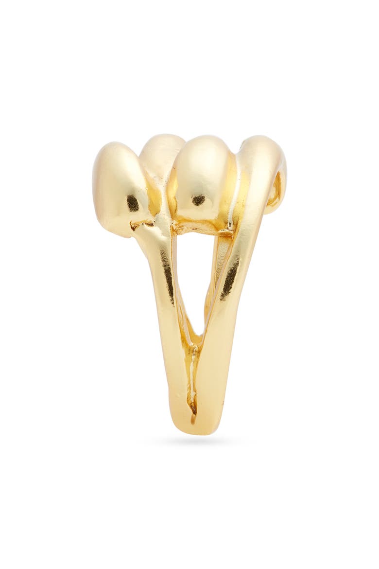 Molten Curve Bubble Ring, Alternate, color, GOLD