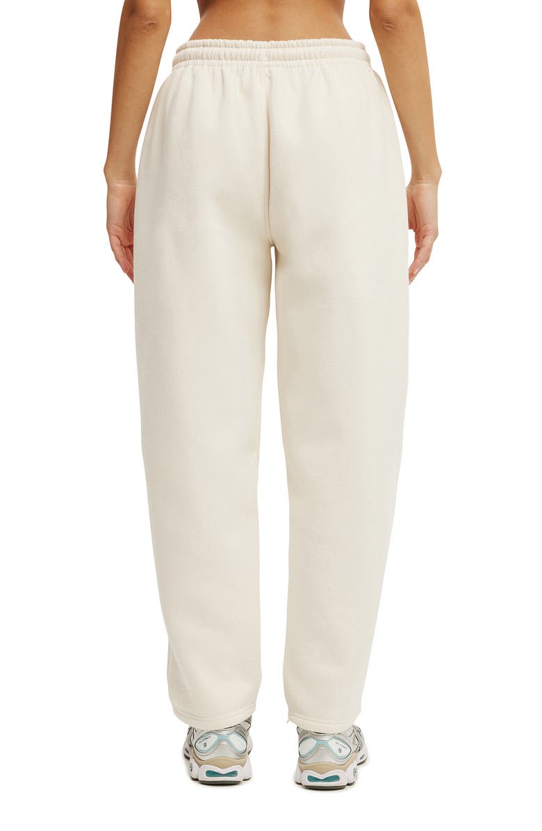 COTTON ON BODY Women's Active Plush Essential Barrel Sweatpant, Alternate, color, Coconut Milk