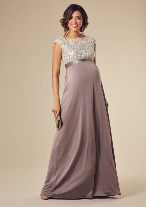 Tiffany Rose Maternity Mia Maternity Gown In Brown