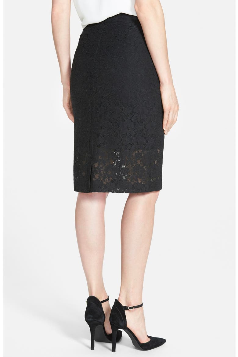 Lace Pencil Skirt, Alternate, color, BLACK