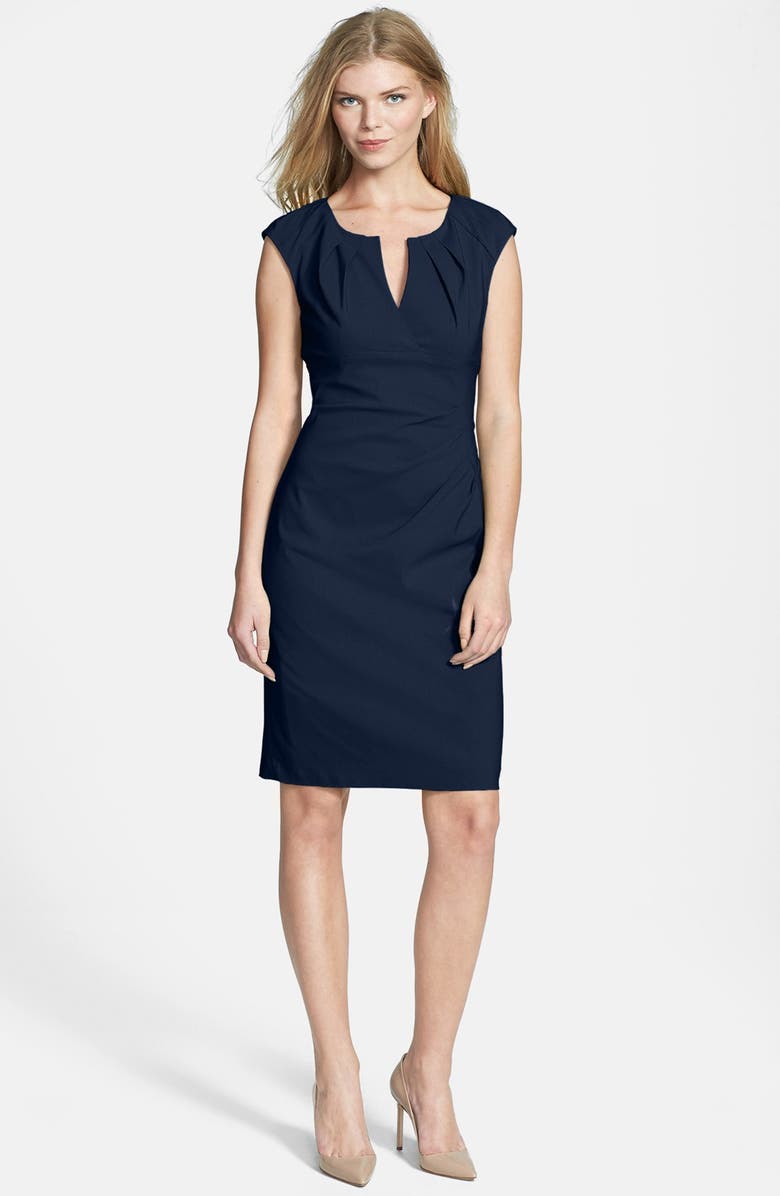 Adrianna Papell Side Pleat Sheath Dress, Alternate, color, 