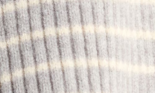 Tasha Ribbed Knit Stripe Scarf In Gray