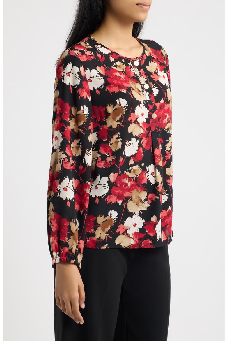 Floral Long Sleeve Top, Alternate, color, ANNE BLACK MULTI