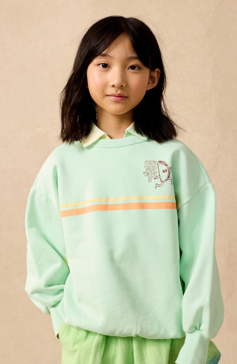 The Sunday Collective Kids' Let Taco 'Bout It Weekend Organic Cotton Sweatshirt, Alternate, color, 