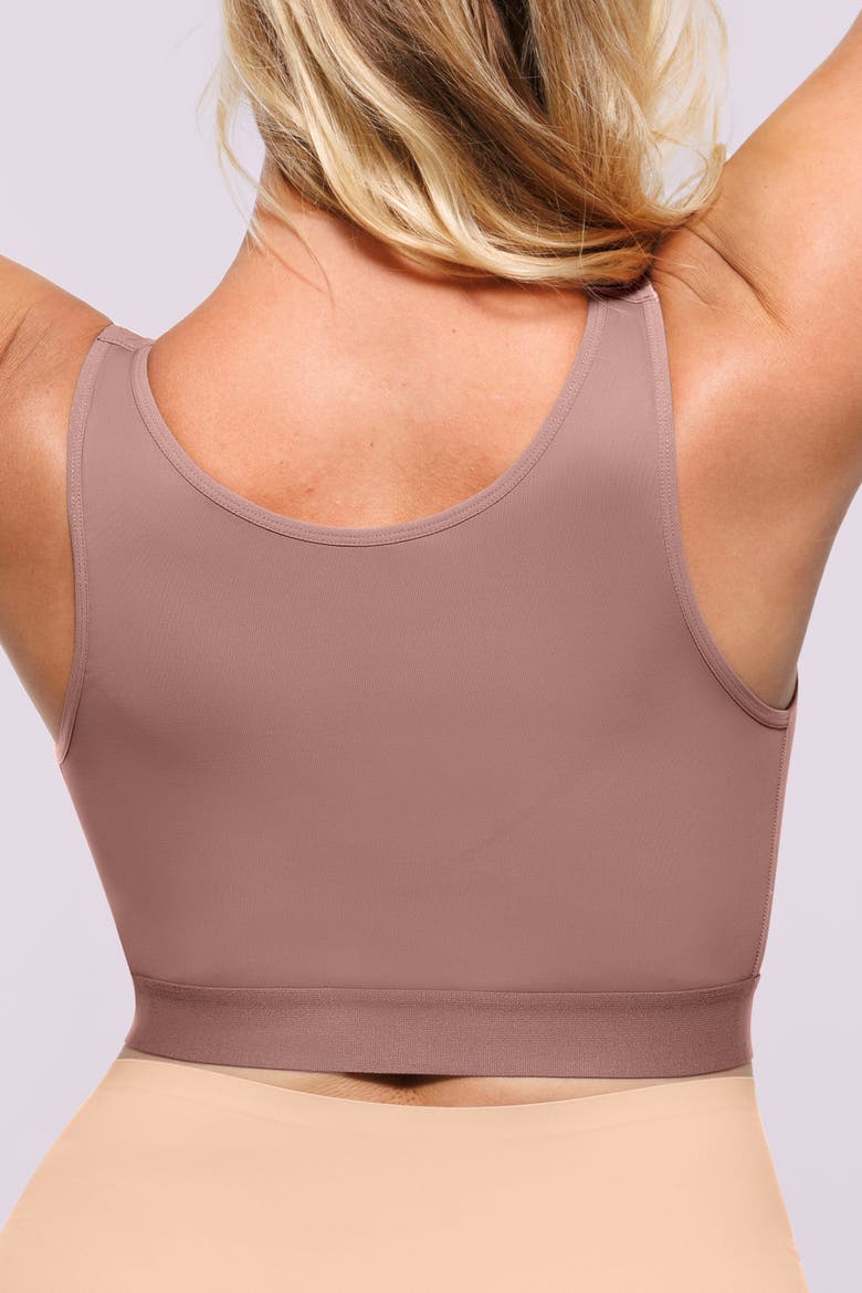 AirSlim® Unlined Wireless Back Support Bra, Alternate, color, Mauve Brown