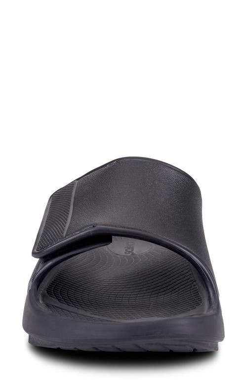 Oofos Gender Inclusive Ooahh Sport Flex Slide Sandal In Black/matte Black