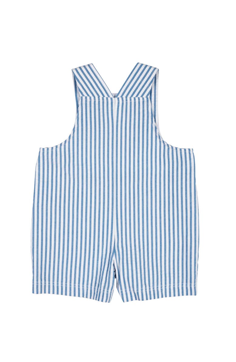 Florence Eiseman Stripe Seersucker Shortall With Octopus, Alternate, color, Royal/ White