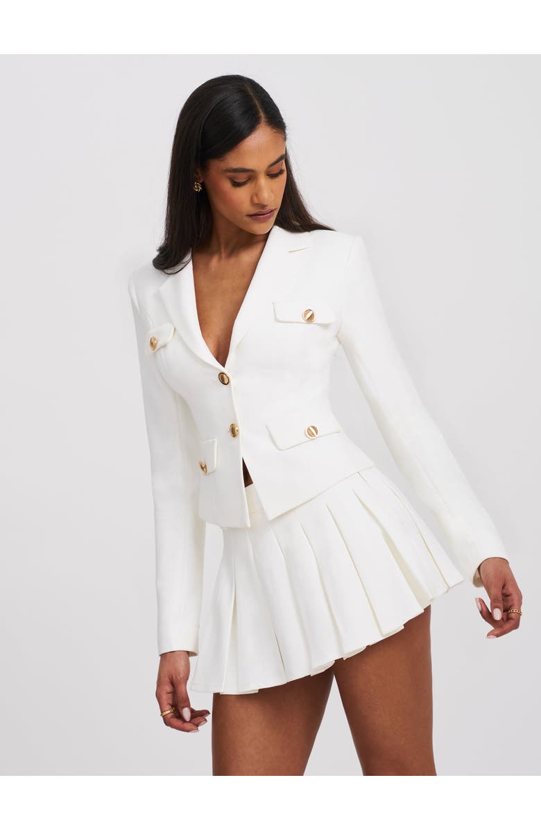 Miss Circle Oaklyyn Pleated Mini Skort, Alternate, color, White