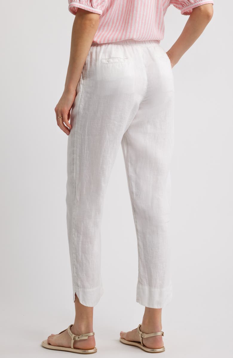Caslon<sup>®</sup> Tie Waist Taper Linen Pants, Alternate, color, White