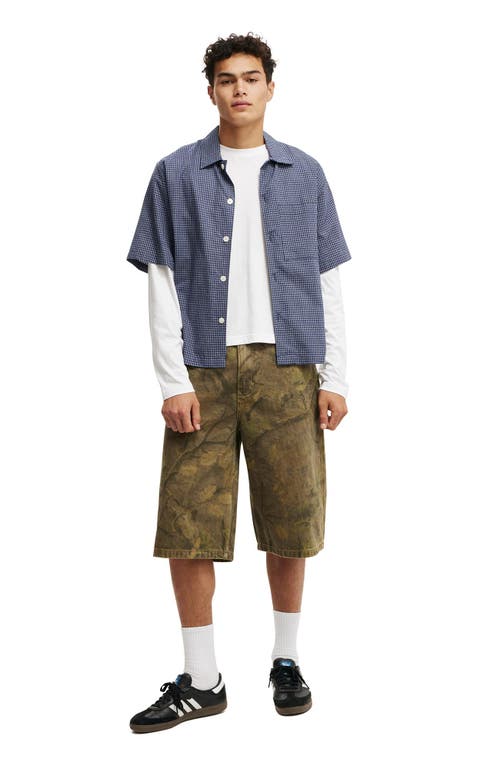 Shop Cotton On Super Baggy Jort In Tree Camo
