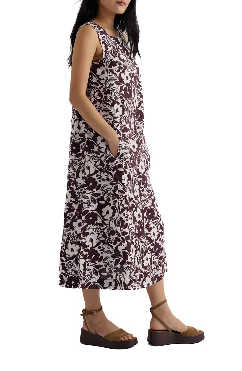 Seasalt Cornwall Cresting Waves Sleeveless Linen A-Line Dress, Alternate, color, Summer Shadows Cacao