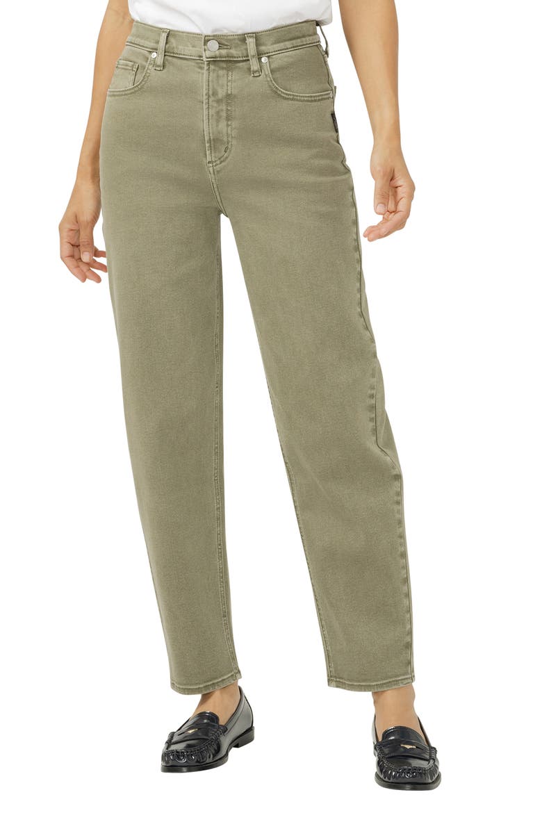 Arc High Waist Slim Barrel Jeans, Main, color, MILITARY GREEN