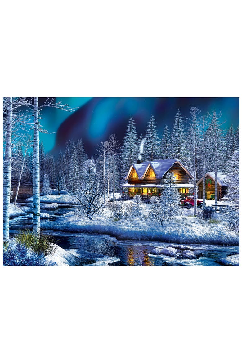 Northern Lights 500 Piece Glitter Puzzle, Alternate, color, Multicolor