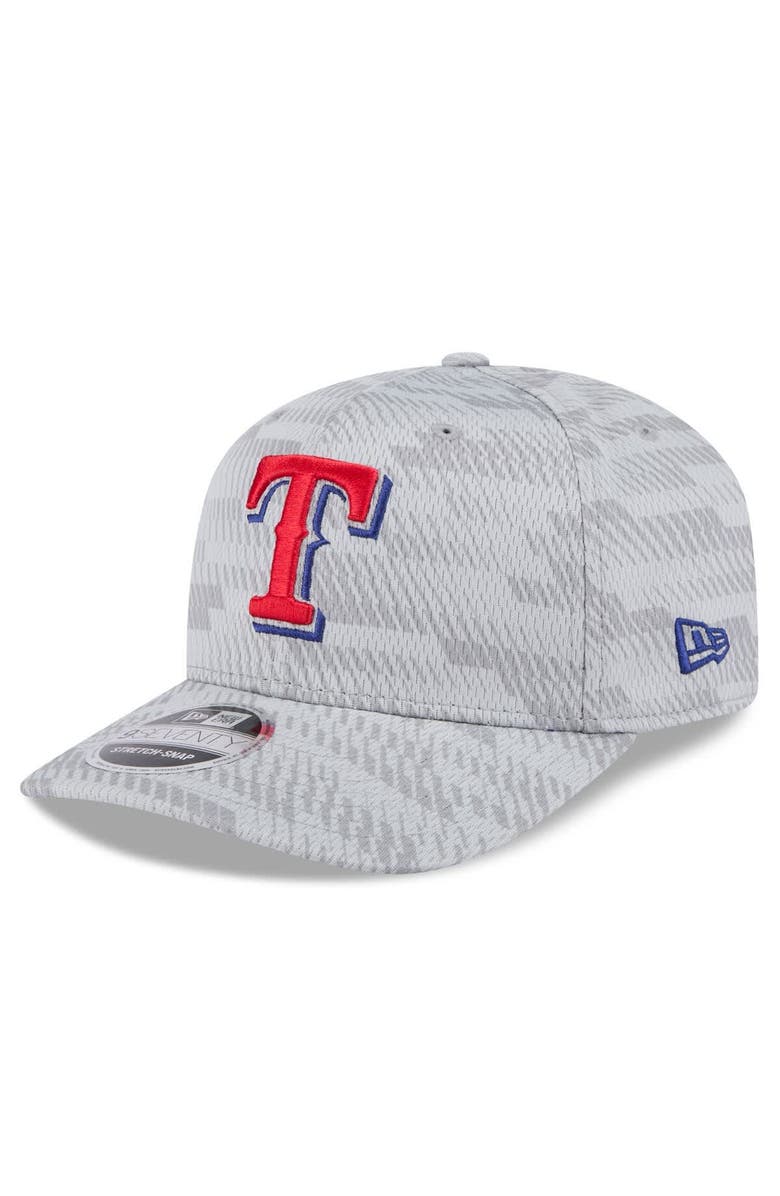 New Era Men's New Era Gray Texas Rangers 2025 MLB Clubhouse 9SEVENTY Stretch-Snap Hat, Alternate, color, 