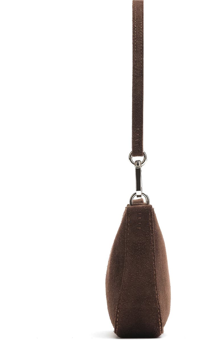 Ezra Arthur Chloe Leather Mini Nubuck Suede Shoulder Bag, Alternate, color, Cocoa