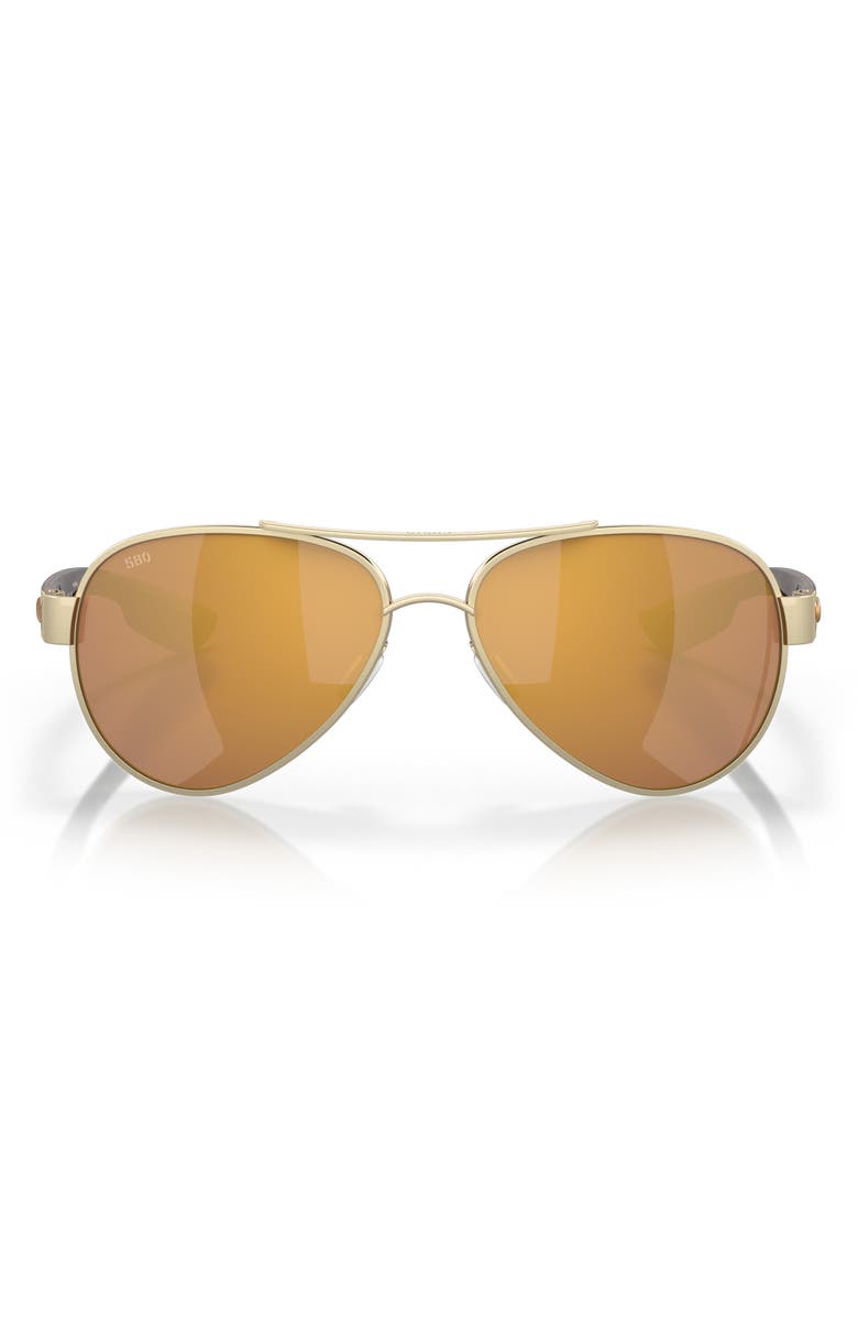 Costa Del Mar Loreto 56mm Gradient Pilot Sunglasses, Main, color, Brushed Gold