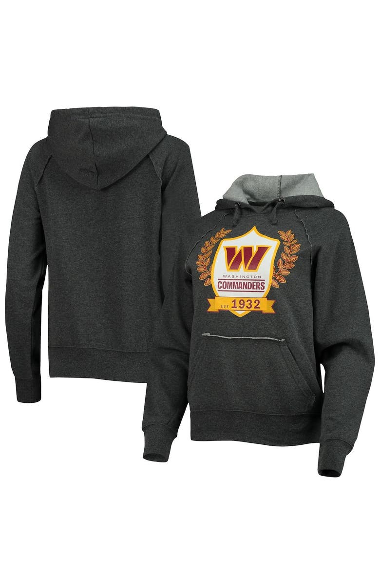 New Era Women's New Era Heathered Charcoal Washington Commanders Raglan Pullover Hoodie, Main, color, Heather Charcoal