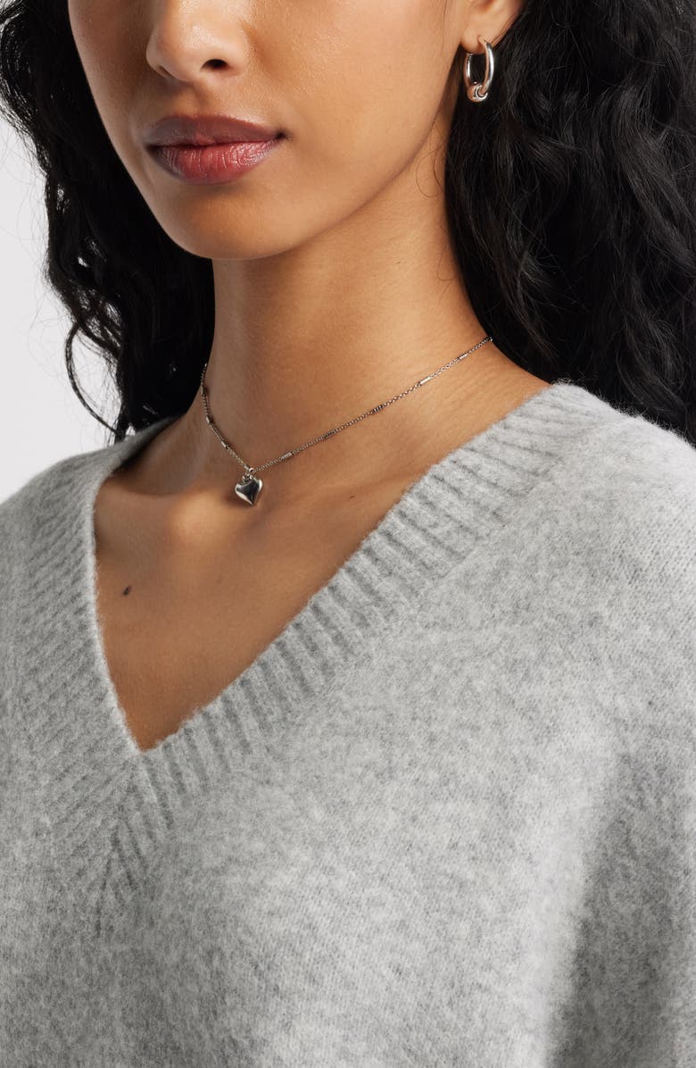 BP. Oversize Cozy V-Neck Sweater, Alternate, color, Grey Heather