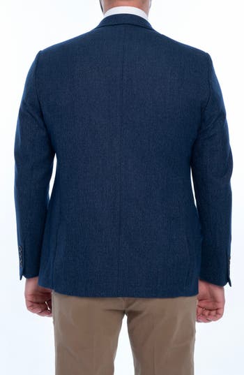 Vellapais Solid Sport Coat In Navy Blue