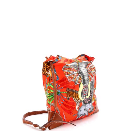 Pre-owned Hermes  Hermes Silky City Bag Printed Silk And Leather Pm In Multi