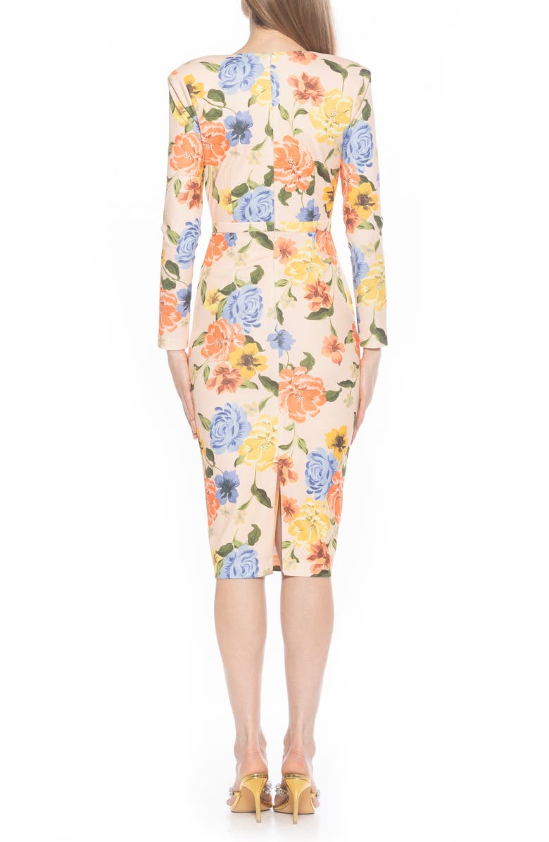 Alexia Admor Arleth V-Neck Sheath Dress, Alternate, color, Sand Floral