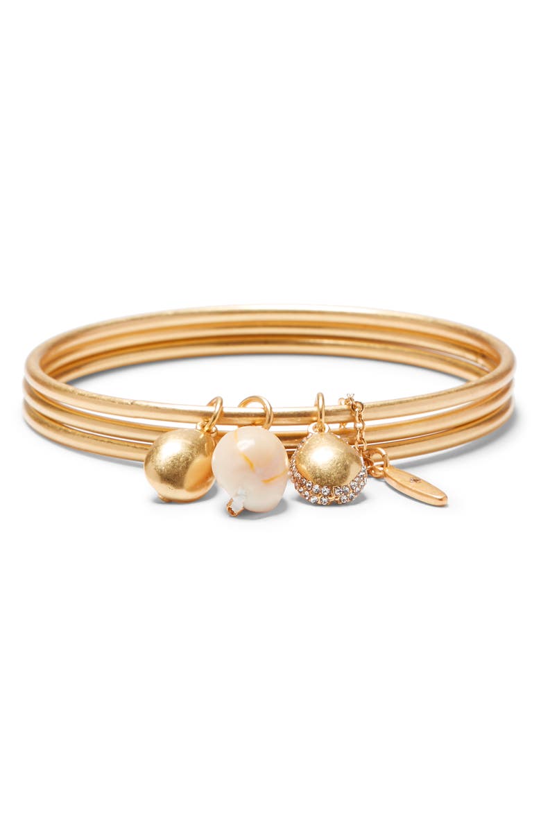 Sole Society Charm Triple Layer Bangle Bracelet, Main, color,